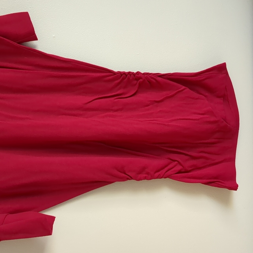 Solid Red Large Zenana Outfitters Ruched Dress - Picture 10 of 12